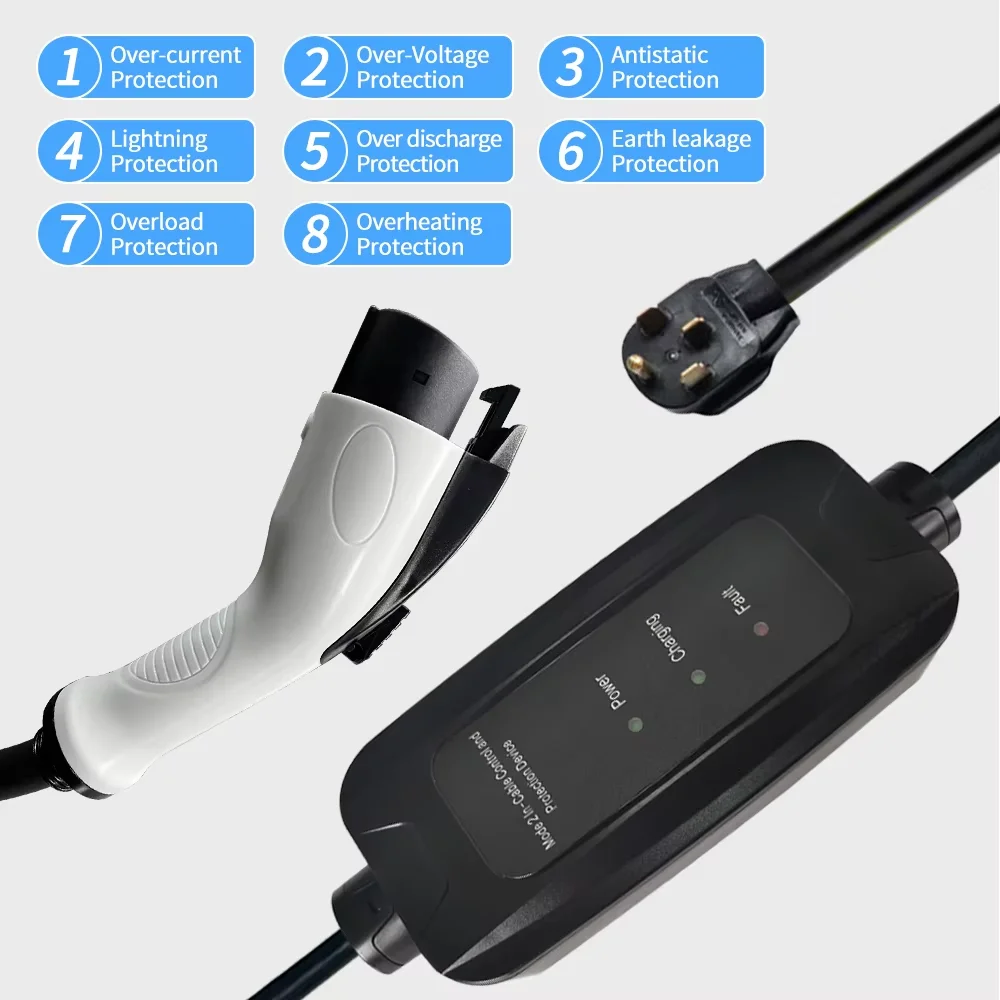 9kw 16A SAE J1772 Type 1 Mobil - Portable Ev Charger recension och pris